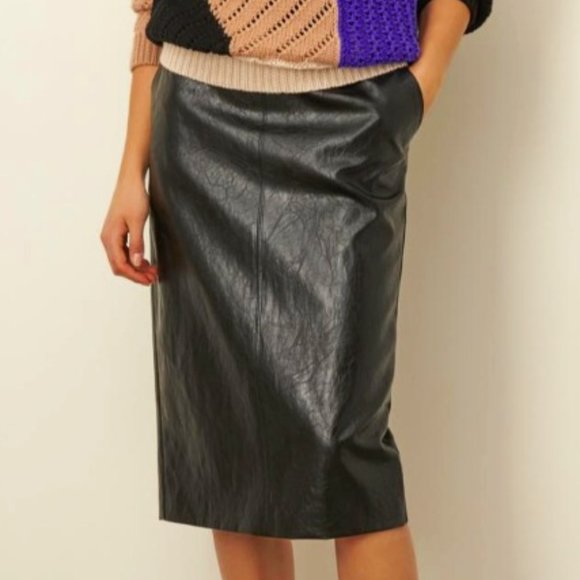 MARELLA Dresses & Skirts - Marella Faux Leather Coated Pencil Skirt - 6